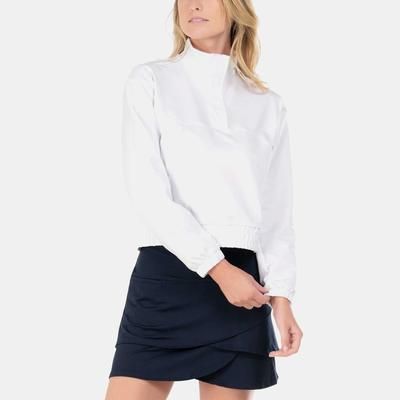 Lucky In Love Mock Pullover Women's Tennis Apparel White
