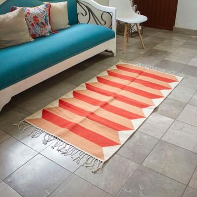 'Handloomed Zapotec Warm-Toned Wool Area Rug (2.5x5)'