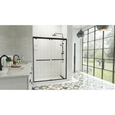 Dreamline DreamLine Charisma-X 56 - 60 inch W x 76 inch H Semi-Frameless Bypass Shower Door in Matte Black SHDR-136076X-09
