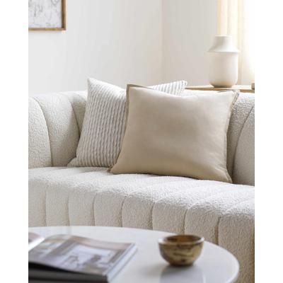 Tetsu 22" Square Modern Cotton Tan Throw Pillow - Boutique Rugs