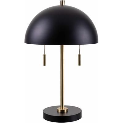 Nyalikungu 21"H x 13"W x 17"D Black/Gold/Metallic - Brass/Translucent Table Lamp - Boutique Rugs