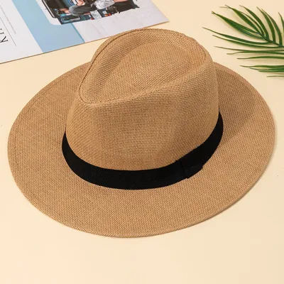 Chapeau, homme, vacances d'été, chapeau de plage, style anglais, chapeau de soleil à large bord, chapeau pare-soleil, chapeau de paille Panama, femme