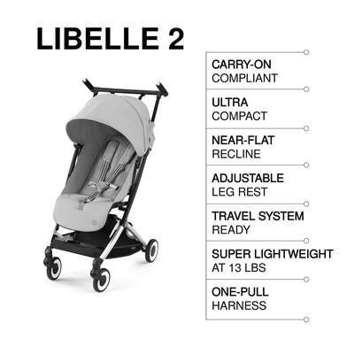 Cybex Libelle 2 Compact Stroller (with 1 Pull Harness) - Fog Grey