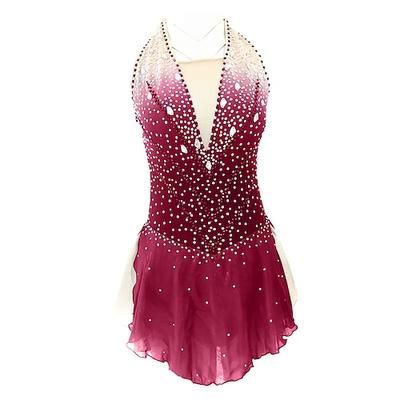 Vestito da pattinaggio artistico Per donna Da ragazza Pattinaggio sul ghiaccio Vestiti Completi Viola chiaro Rosa baby Giallo e giallo Scollatura posteriore Elastene Media elasticità Addestramento