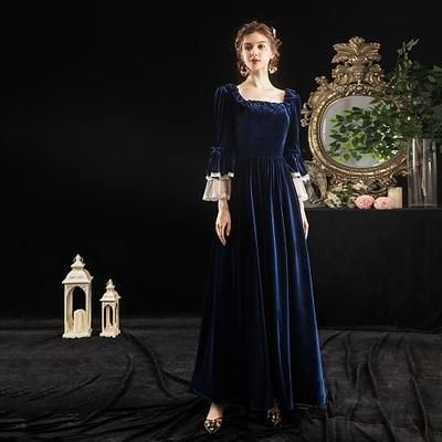 Abito Rococò Barocco Vittoriano Lunghezza al pavimento Vestito Costume da festa Mascherata Taglie Forti Pizzo Abito da ballo Piazza Costume Per donna Reale Feste Halloween Festa Sera Adulti Vestito