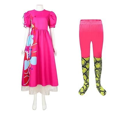Settimana del libro 2026 Bambola Vestito Abiti Rosa Acceso for Per donna Ragazze Bambini Adulti Carnevale Settimana del libro Addio al Nubilato
