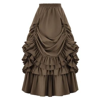 Retrò Vintage Punk Gotico Medievale Gonna Ragazza gotica Con Volant Costume Per donna Fantasia Stile Steampunk Mascherata Casual Quotidiano Adulti Gonne