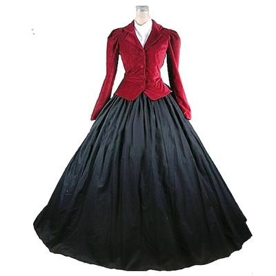 Retrò Vintage Rococò 18° Secolo Vestito Abito da Ballo Canto di Natale Blocco di colori Costume Per donna Reale Mascherata Feste Casual Quotidiano Carnevale di Venezia Adulti Vestito