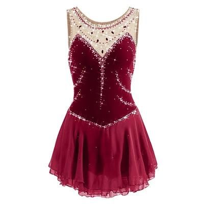 Vestito da pattinaggio artistico Per donna Da ragazza Pattinaggio sul ghiaccio Vestiti Rosa baby Blu egeo Bianco Collage Retato Da allenamento Competizione Vestiti da pattinaggio sul ghiaccio Fatto a