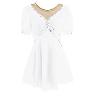 Vestito da pattinaggio artistico Per donna Pattinaggio sul ghiaccio Vestiti Rosa baby Viola Bianco / Bianco Retato Elastene Attività ricreative Da allenamento Competizione Vestiti da pattinaggio sul