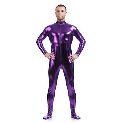 Costume di Carnevale Tuta Intera Tute Zentai Lucide Costume Cosplay Tuta di pelle Tinta unita Sesso Costume Sexy Per uomo Per donna Costume per Halloween Adulti