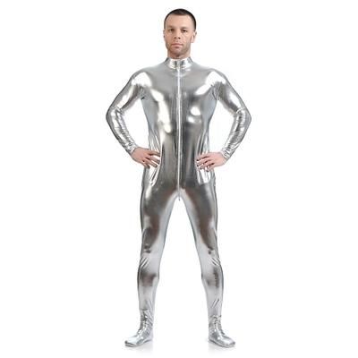 Costume di Carnevale Tuta Intera Tute Zentai Lucide Costume Cosplay Tuta di pelle Tinta unita Sesso Costume Sexy Per uomo Per donna Costume per Halloween Adulti