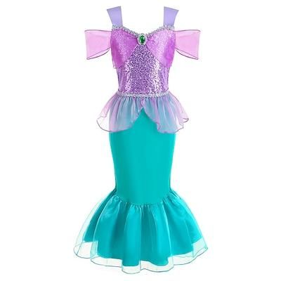 Sirena Coda da Sirena Ariel Aqua Princess Vestito Costume per festa a tema Cosplay for Ragazze Bambini Halloween Carnevale Settimana del libro