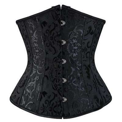 Rococò Punk Gotico Medievale Biancheria intima Sottobusto Bustino 14 ossa di plastica Costume Per donna Matrimonio Ospite di nozze Adulti Corsetto