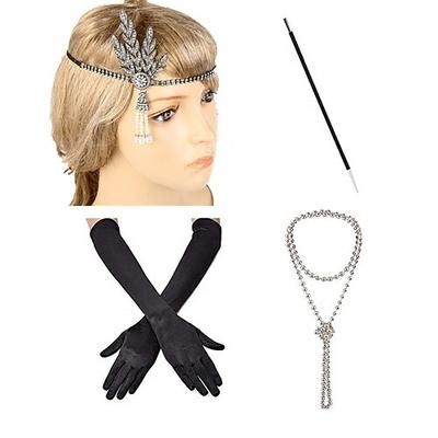 Cerchietti Collana di perle Costume di Halloween Completi 1920s Halloween Lega Per Il grande Gatsby Cosplay Per donna Bigiotteria Gioielleria di moda / Guanti / Sigaretta / Guanti / Collane