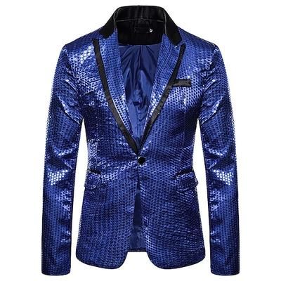 Disco Anni '80 Completi Blazer Blazer con Colletto a Revers Risvolto a punta Normale Disco Paillettes Costume Per uomo Halloween Mascherata Feste Club Parata dell'Orgoglio Adulti Cappotto