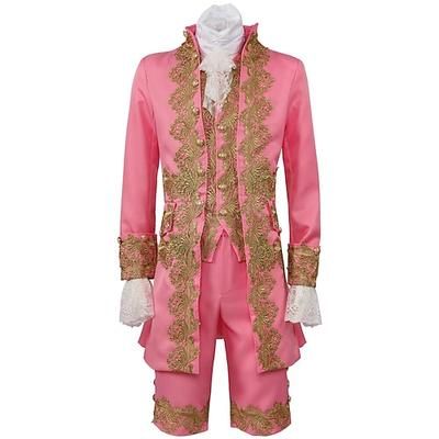 Retrò Vintage Medievale Rinascimento Cappotto Pantaloni Abiti Principe Gentiluomo Ricamato Ricamo Costume Per uomo Reale Carnevale Mascherata Feste Carnevale di Venezia Adulti Cappotto Gilet Pantaloni