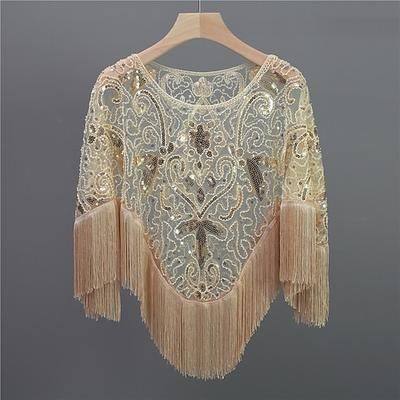 Vintage Anni 1920 Il grande Gatsby Sciarpe da flapper Il grande Gatsby Invitato al matrimonio Paillettes Frangia con nappe Paillettes Nappa Costume Per donna Balli di fine anno Feste Matrimonio Adulti