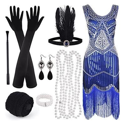 Anni Ruggenti Anni 1920 Retrò Vintage Vestito Abito Flapper Abiti Il grande Gatsby Paillettes Frangia con nappe Costume Per donna Festa / Sera Mascherata Adulti Vestito Guanti Calze Primavera Estate