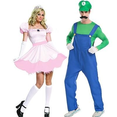 principessa pesca Super Fratelli Costume Cosplay Costumi di Gruppo per Coppie di Halloween Cosplay Costumi Adulti Per uomo Per donna Halloween Carnevale Mascherata Costumi di Halloween facili Vestirsi