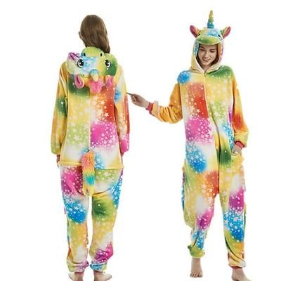 Costume da band di animali Pigiama Kigurumi Costume di fantasia Pigiami e camicie da notte Fantasia animale Unicorno Cartone animato Caldo Costume Divertente Comodo Bambini Adulti Unisex Uomini e