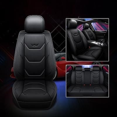 Set Completo di 5 Sedili di Lusso Universale in PU Pelle 5D Copertura per Sedile Anteriore Auto Impermeabile Tappetino Protettore per Sedile Traspirante