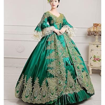 Rococò Vittoriano 18° Secolo Lunghezza al pavimento Abito da Ballo Taglie Forti Normale A poeta Vintage Abito da ballo Costume Per donna Reale Halloween Carnevale Mascherata Balli di fine anno Feste