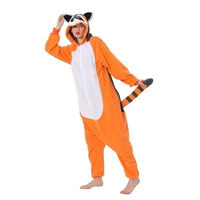 Pigiama Kigurumi Costume di fantasia Pigiami e camicie da notte Fantasia animale Cartone animato Procione Caldo Costume Divertente Comodo Adulti Unisex Uomini e Donne Natale Halloween Carnevale Feste