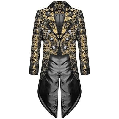 Retrò Vintage Medievale Rinascimento Cappotto Giacca Frac Ebenezer Scrooge Dickens Principe Elfo Nobile Costume Per uomo Stile Steampunk Natale Halloween Mascherata Performance Festa / Sera Mascherata