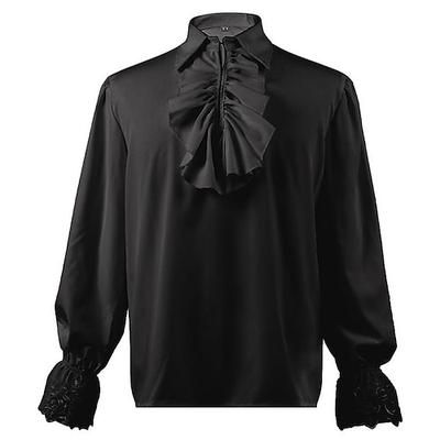 Retrò Vintage Vittoriano Medievale Blusa / Camicia Costume Cosplay Mascherata Vampiro Con Volant Costume Per uomo Costumi da pirata Fantasia Reale Halloween Carnevale Mascherata Evento / Festa Adulti