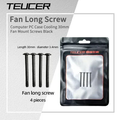 TEUCER 20pcs Case Fan Long Screws Water Cooler Fan Extension Fixing Screws Computer Case Front Panel Bottom Fan Long Screws