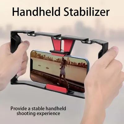 Handheld stabilizer rotating gimbal holder, mobile phone microphone holder, fill light, live