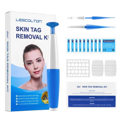 LESCOLTON Skin Tag Removal Kit 2 In 1 Auto Skin Tag Remover Pen Upgraded 1-3 mm 3-5 mm Painless Moles Warts Remover Beauty Tools