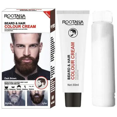 NEW Men Beard Black Dye Tint Cream Mustache Beard Coloring Cream Semi-permanent Men's Fashion Modelling Tool Black Brown Color