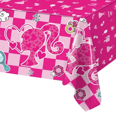 Pink Theme Party Tablecloth Princess Wedding Birthday Party Decoration Kids Girl Baby Shower Table Cover 1st Birthday Supplies