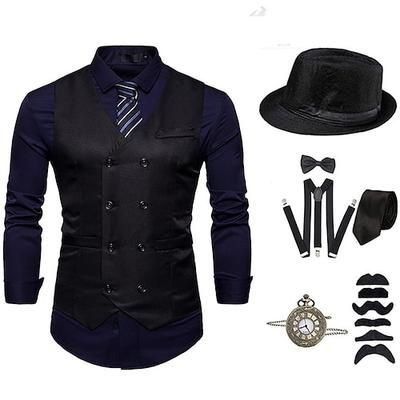 Anni Ruggenti Anni 1920 Retrò Vintage Abiti Completi Blazer Il grande Gatsby Gentiluomo Costume Per uomo Halloween Casual Quotidiano Festa / Cocktail Adulti Cappello Cravatta Bretelle