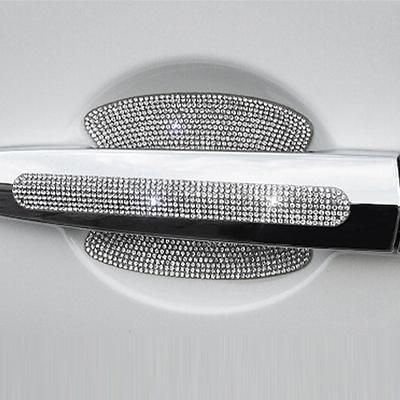starfire 1/2/4pcs strass adesivi maniglia porta auto - bling accessori per auto adesivi protezione maniglia porta glitter cristallo e decalcomanie antigraffio adesivo auto riflettente sicurezza per