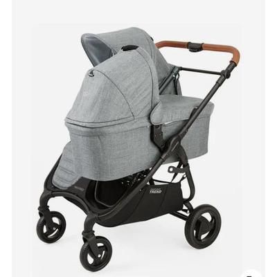 Valco 2025 Trend Duo Side by Side Double Stroller + Bassinet Bundle - Grey Marle / Grey Marle