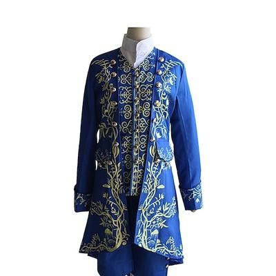 Ispirato al vintage Medievale Abiti Mascherata Abbigliamento esterno Normale Principe Aristocratico Straniero Stampa Costume Per uomo Reale Feste Carnevale di Venezia Adulti Cappotto Gilet Camicia