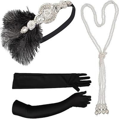Anni 1920 Il grande Gatsby Abiti Il grande Gatsby Invitato al matrimonio Costume Halloween Carnevale Halloween Ricevimento di nozze Adulti Guanti Altri Accessori Collana