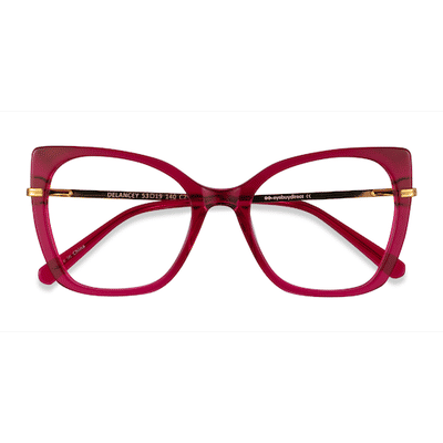 Female s horn Clear Pink Gold Acetate,Metal Prescription eyeglasses - Eyebuydirect s Delancey