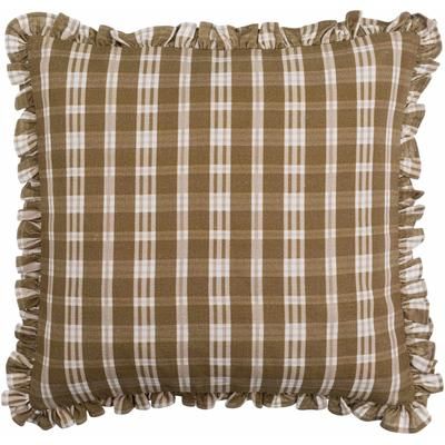 Zarek 22" Square Cottage Cotton Taupe/Off White Throw Pillow - Boutique Rugs