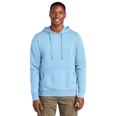 District DT2200 Wash Fleece Hoodie in Heritage Blue size XL | Cotton/Polyester Blend