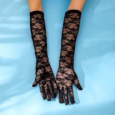 Guanti da opera Guanti lunghi Guanti da sera Guanti lunghi Retrò vintage Ruggenti anni '20 1920s Pizzo Per Ragazza emancipata Cosplay Carnevale Per donna Bigiotteria Gioielleria di moda