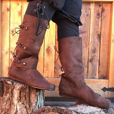 scarpe rinascimentali medievali vintage retrò pirata cavaliere ritter scarpe da uomo unisex per eventi / feste in maschera stivali medievali fantasia