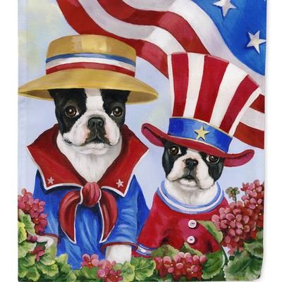 Caroline's Treasures Boston Terrier USA Garden Flag 2-Sided 2-Ply