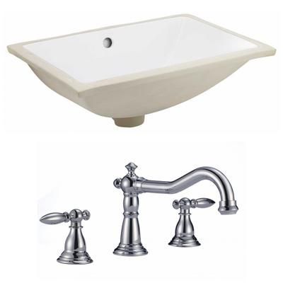 18.25-in. W CUPC Rectangle Undermount Sink Set In White - Chrome Hardware - American Imaginations AI-22885
