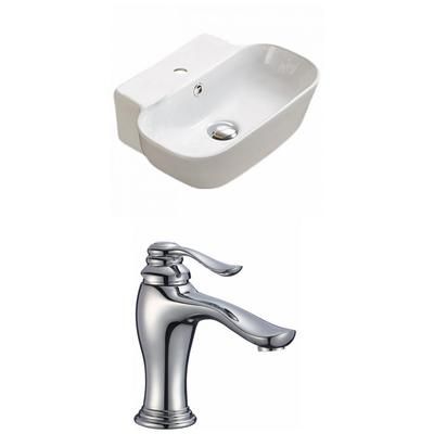 16.34-in. W Wall Mount White Vessel Set For 1 Hole Center Faucet - American Imaginations AI-33525