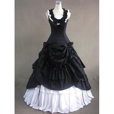 Abito Vittoriano Medievale 18° Secolo Lunghezza alla caviglia Lunghezza lunga Vestito Costume da festa Mascherata Taglie Forti Normale Su misura Patchwork Abito da ballo Costume Per donna Balli di