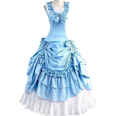 Abito Vittoriano Medievale 18° Secolo Lunghezza alla caviglia Lunghezza lunga Vestito Costume da festa Mascherata Taglie Forti Normale Su misura Patchwork Abito da ballo Costume Per donna Balli di